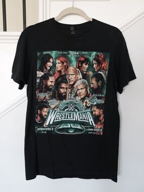 WWE WrestleMania 40 2024 Philadelphia Double Sided Graphic Tee Medium